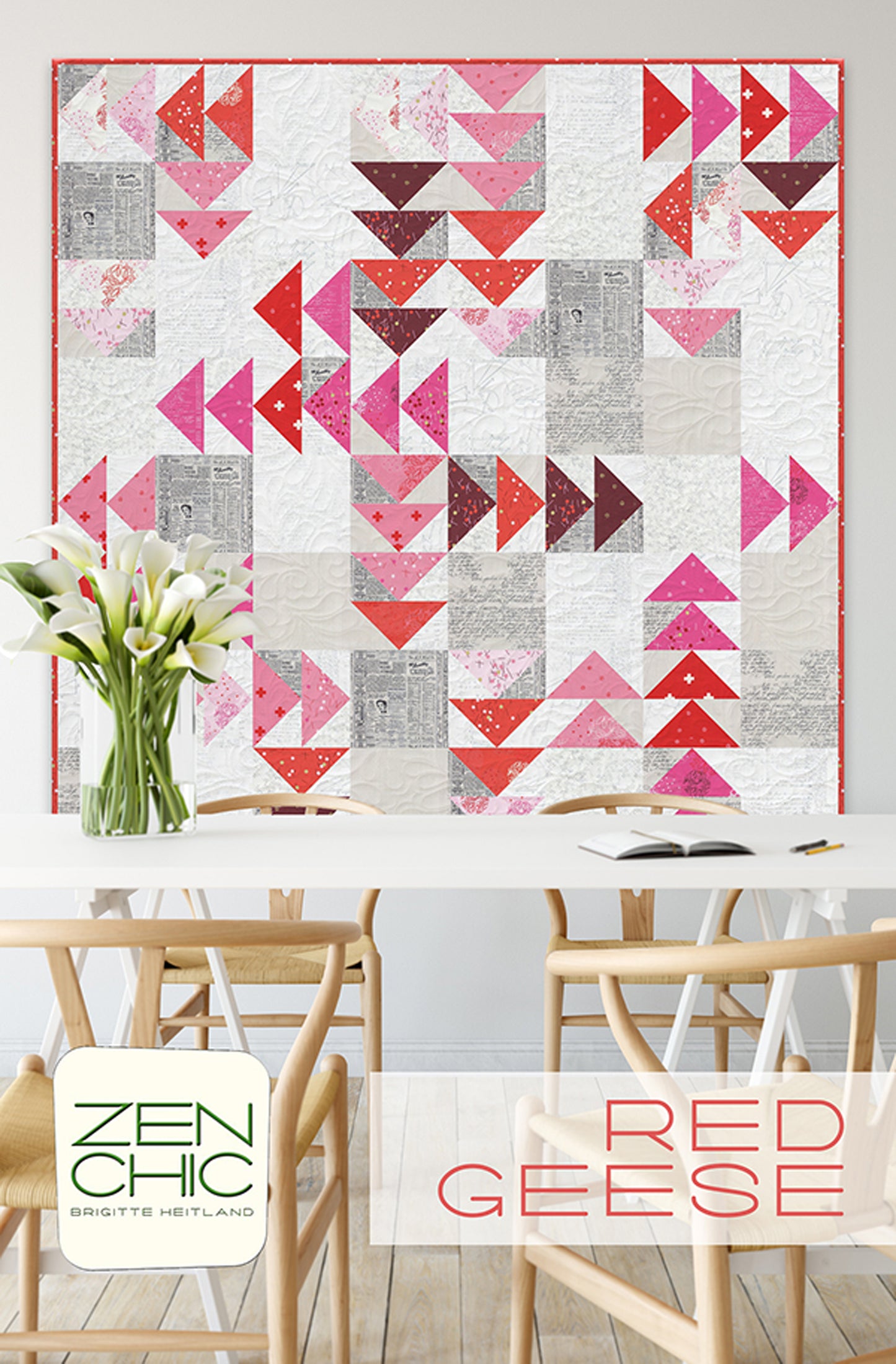 Red Geese Quilt Pattern, Zen Chic RGQP