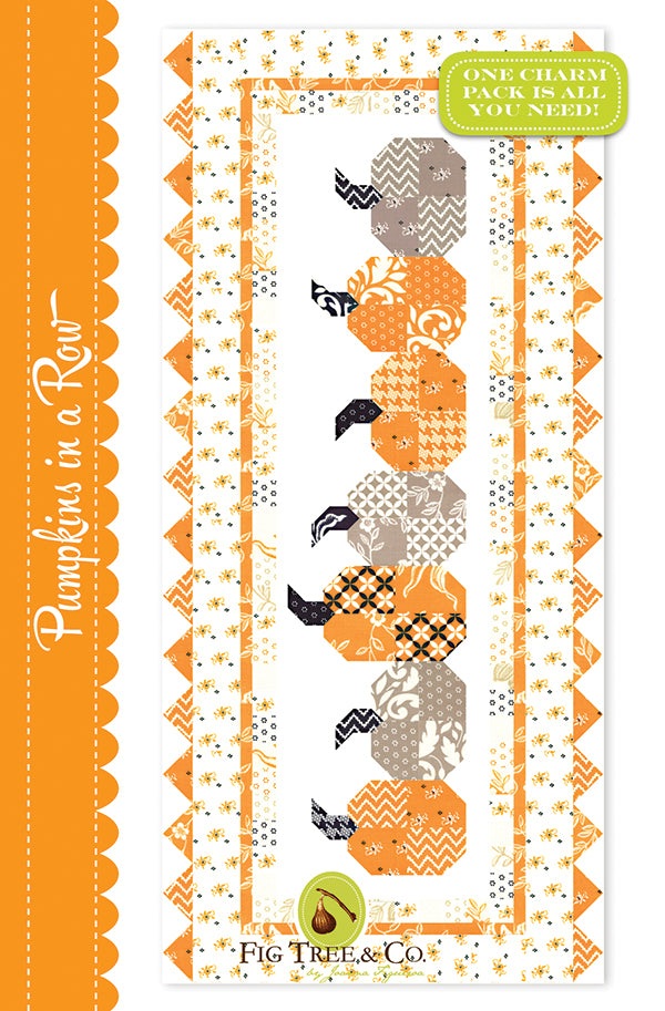 Pumpkins in a Row Table Runner Quilt Pattern, Fig Tree & Co FTQ1675