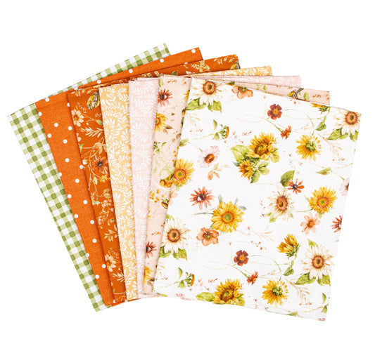 Sunflower Whispers 7 Yard Fabric Bundle, Riley Blake 1YD-16670C-7