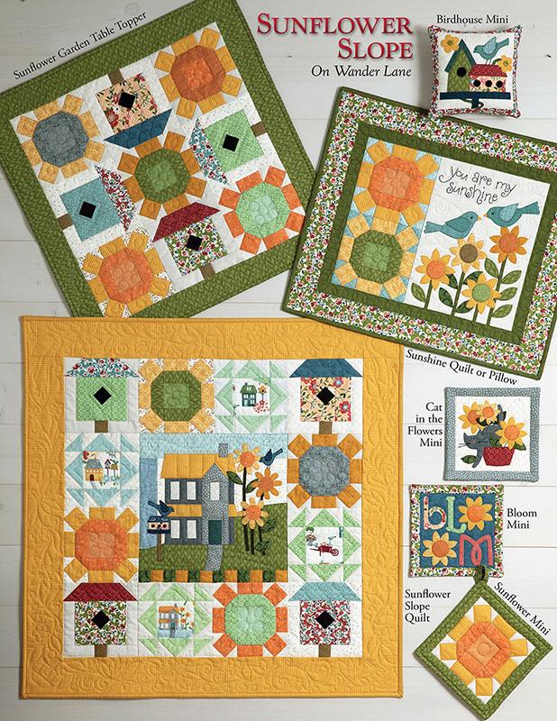 Sunflower Slope On Wander Lane Quilt Pattern Projects Book 8, Art to Heart ATH175P