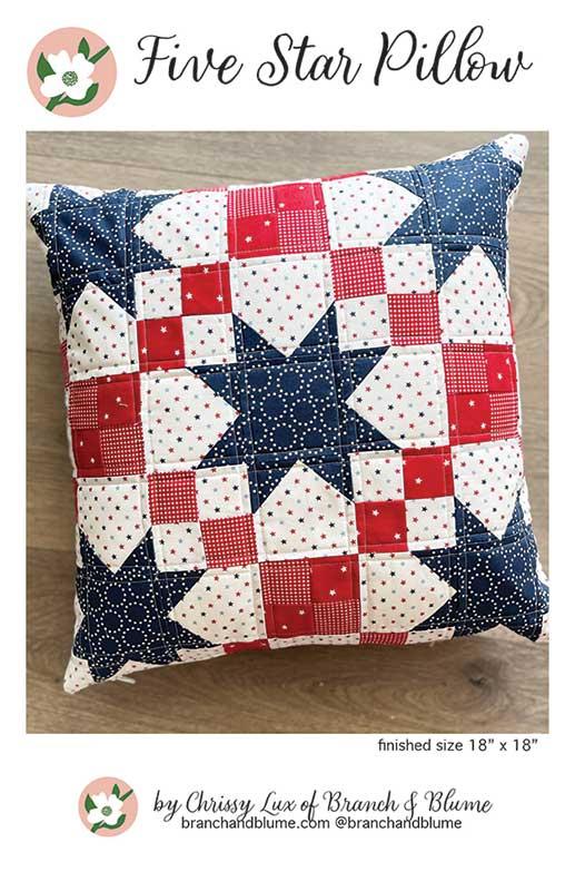 Five Star Pillow Quilt Pattern, Branch and Blume BNB2315