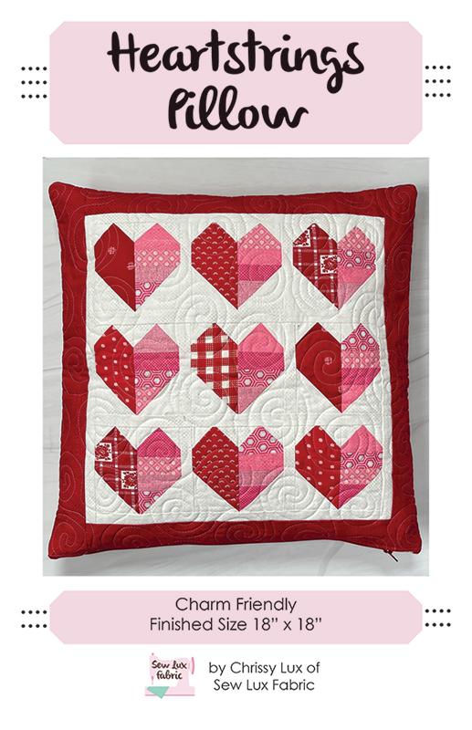 Heartstrings Pillow Quilt Pattern, Sew Lux Fabric SLF2101