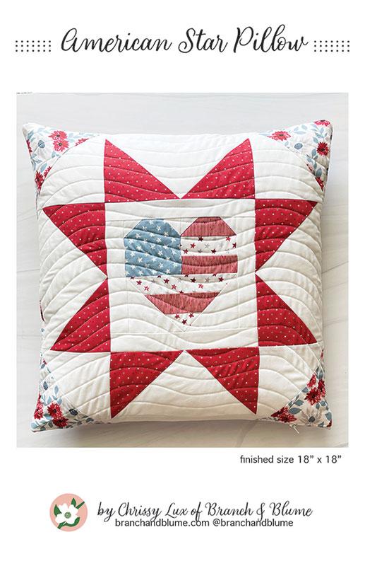 American Star Pillow Quilt Pattern, Branch and Blume BNB2411