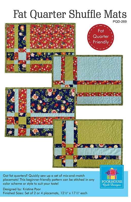 Fat Quarter Shuffle Mats Pattern, Poorhouse Quilt Designs PQD-269
