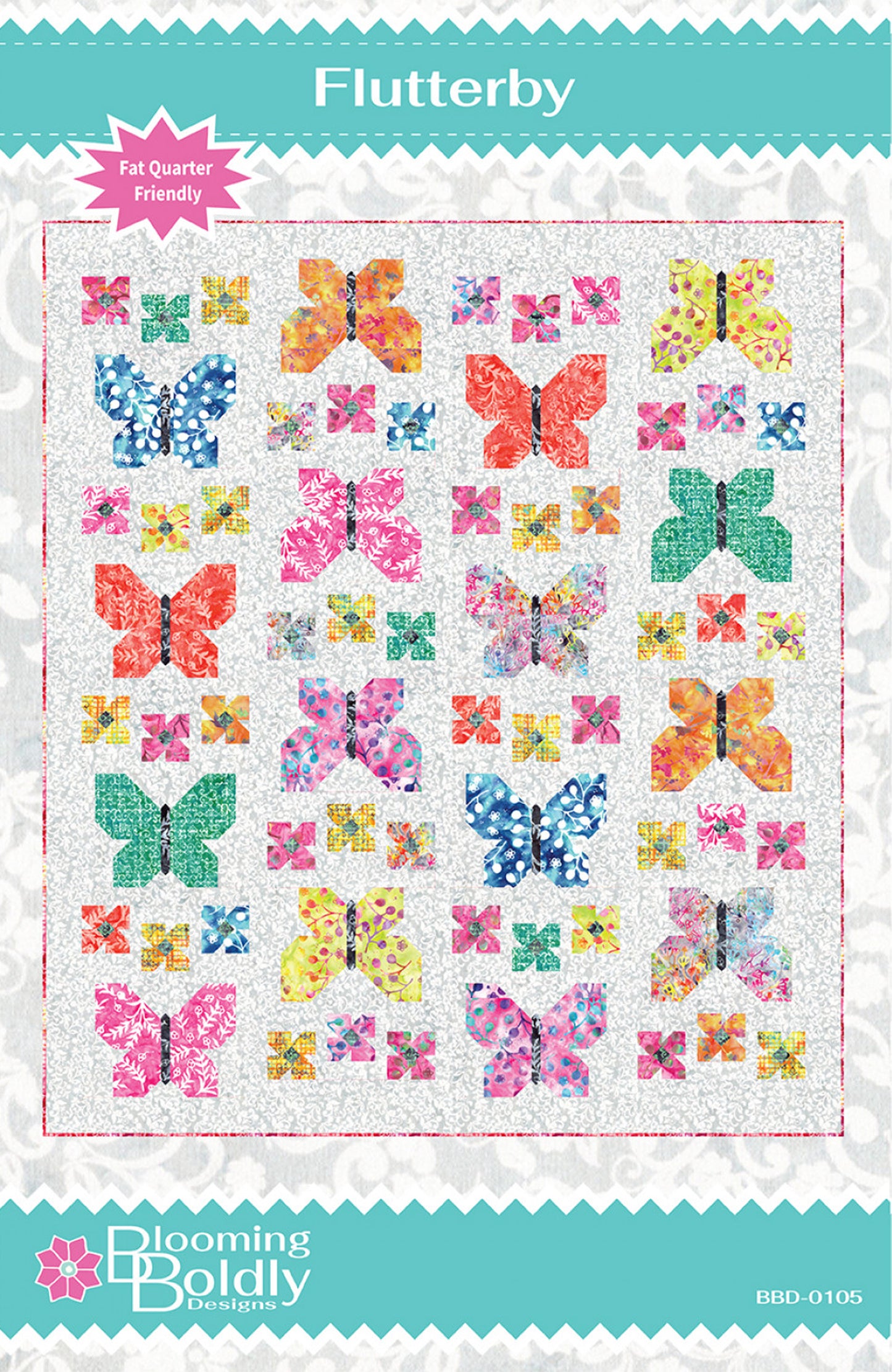 Flutterby Quilt Pattern, Blooming Boldly BBD0105