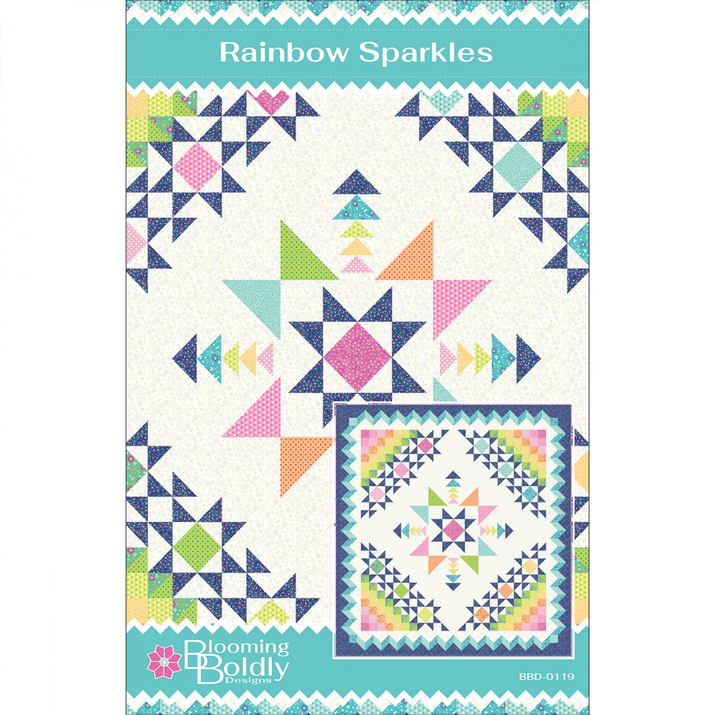 Rainbow Sparkles Quilt Pattern, Blooming Boldly BBD0119