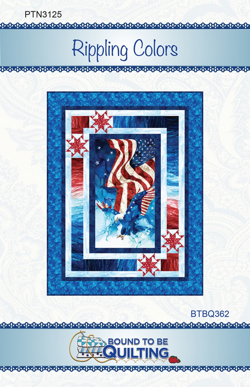 Rippling Colors Panel Frame Quilt Pattern, Bound to Be Quilting BTBQ362