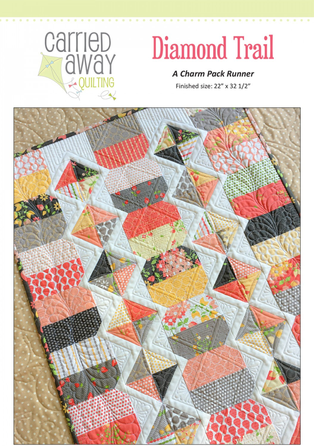 Diamond Trail Table Runner Quilt Pattern, Carried Away Quilting CAQ 014