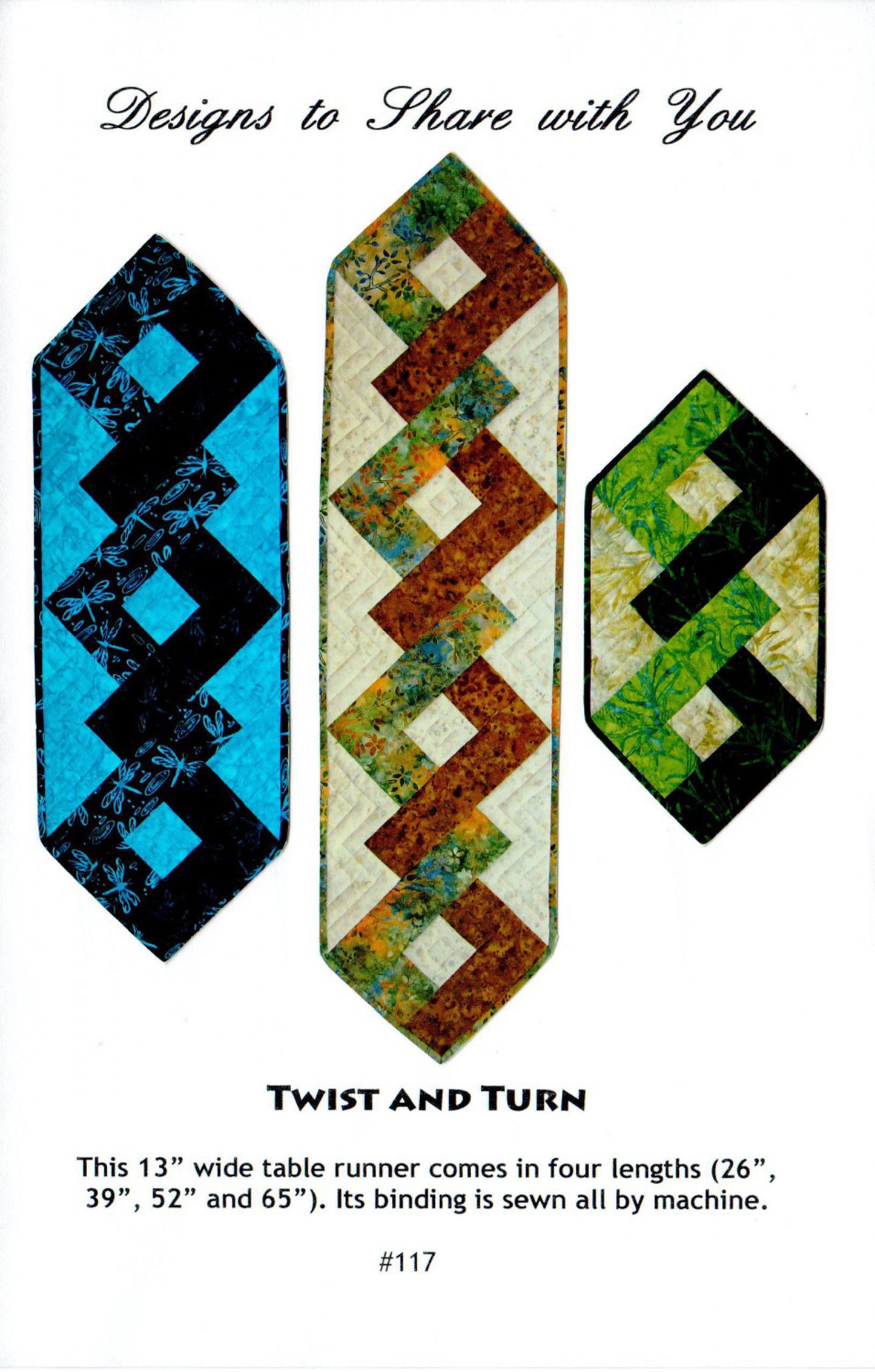 Twist and Turn Table Runner, Designs to Share with You DSY117