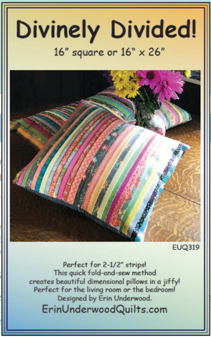 Divinely Divided Pillow Cover Pattern, Erin Underwood EUQ319