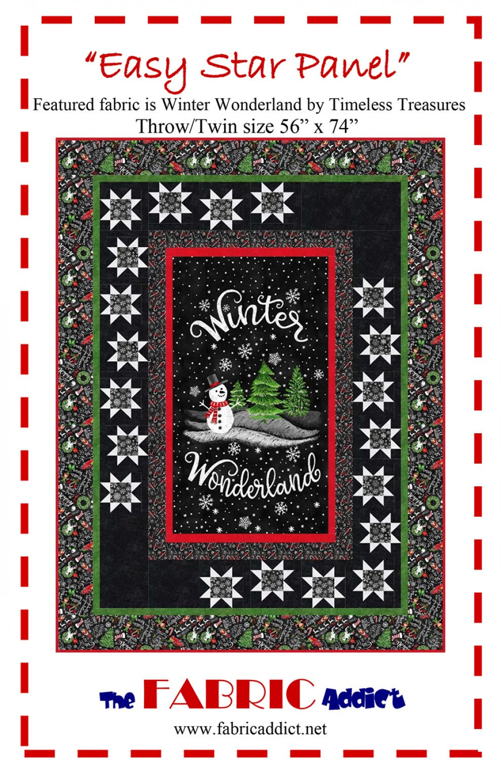 Easy Star Panel Frame Quilt Pattern, The Fabric Addict ESP23