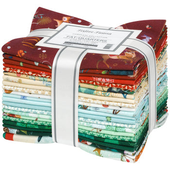 Festive Fauna 21 Piece Fat Quarter Bundle with Panel, Robert Kaufman FQ-2202-21