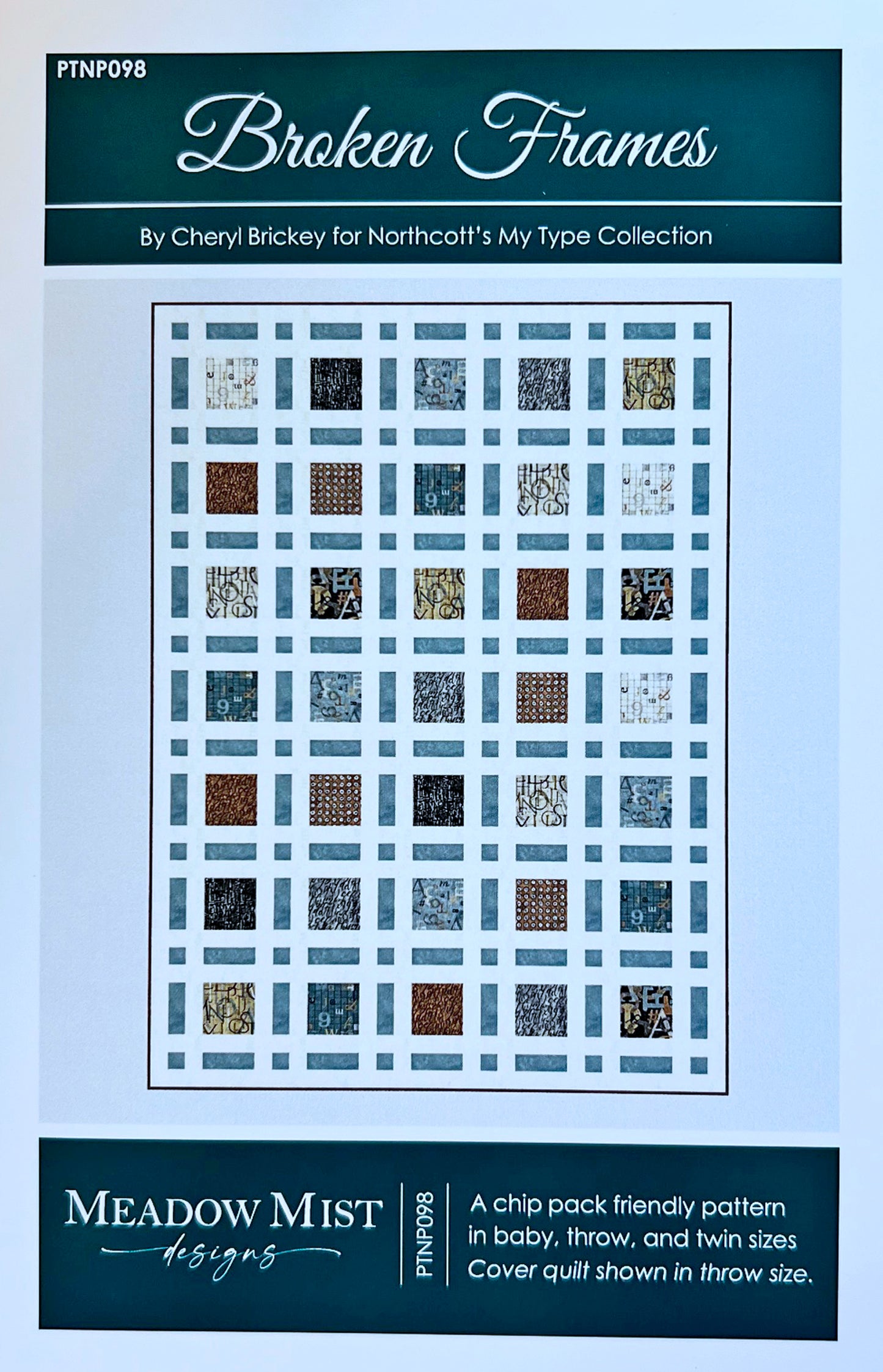 Broken Frames Quilt Pattern, Meadow Mist Designs PTNP098