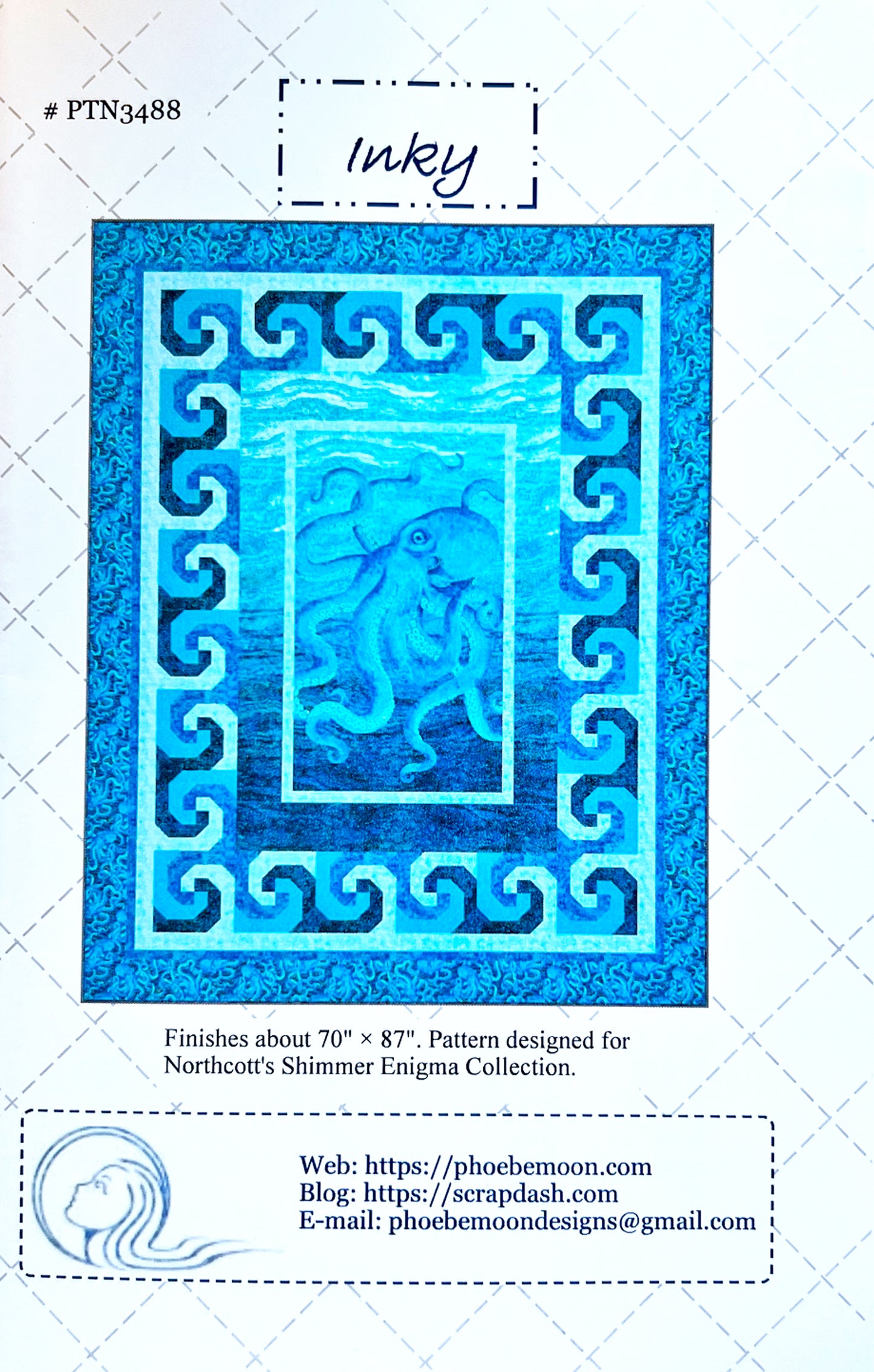 Inky 24" Panel Frame Quilt Pattern, Phoebe Moon Designs PTN3488
