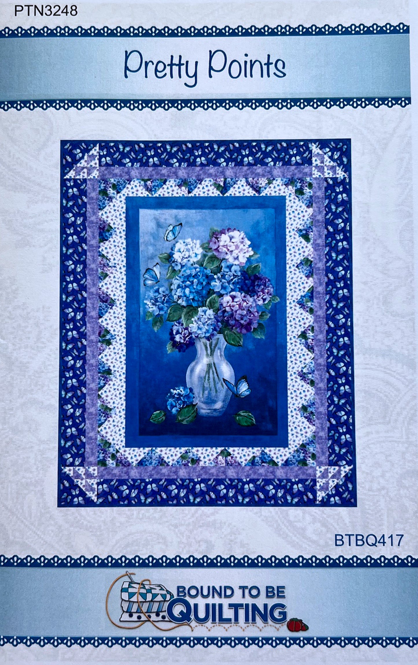 Pretty Points Panel Frame Quilt Pattern, Bound to Be Quilting BTBQ417 PTN3248