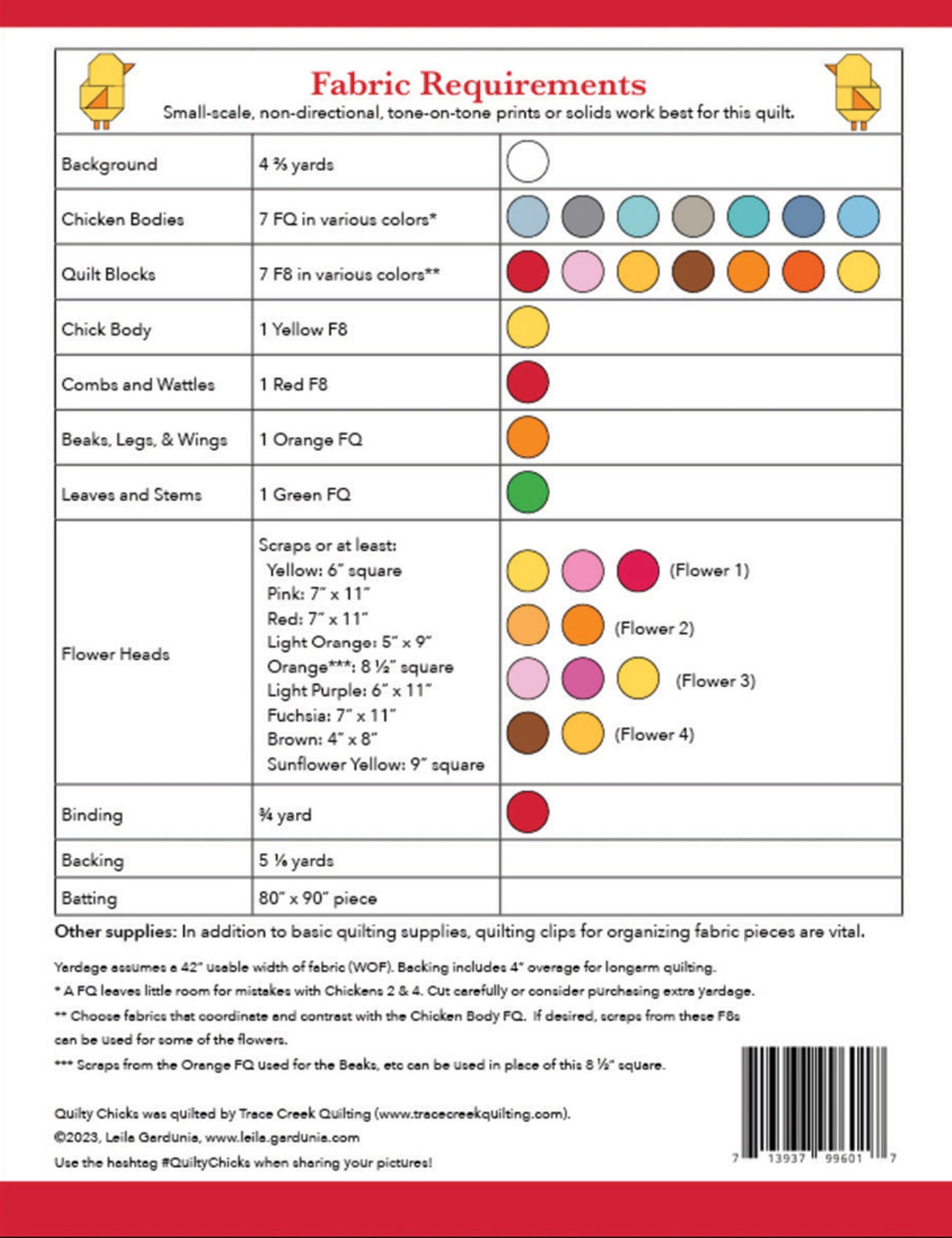 Quilty Chicks Quilt Pattern, Leila Gardunia Design LGD105
