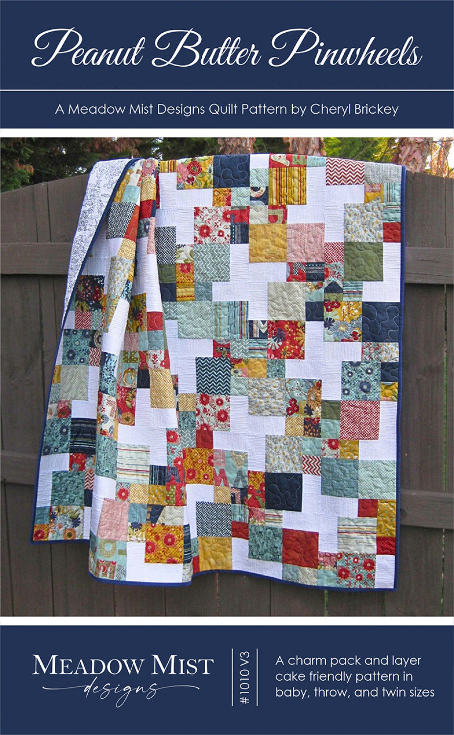 Peanut Butter Pinwheels Quilt Pattern, Meadow Mist Designs MMD1010