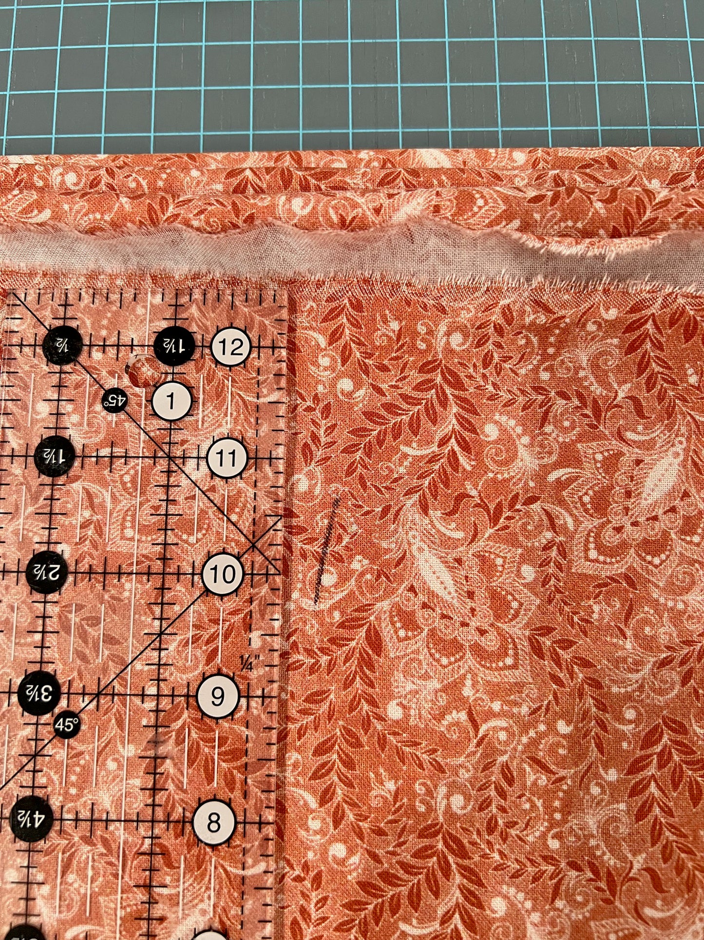 FLAWED REMNANT of 118" Classic Mini Jacquard - Copper Paisley Wide Quilt Back Fabric, Oasis Fabrics 1840118