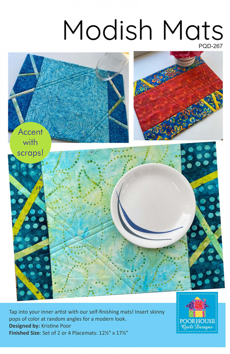 Modish Mats Placemats Pattern, Poorhouse Quilt Designs PQD-267