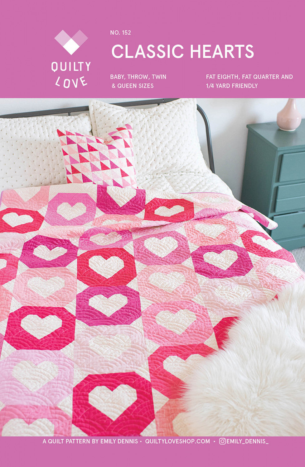 Classic Hearts Quilt Pattern, Quilty Love QL152