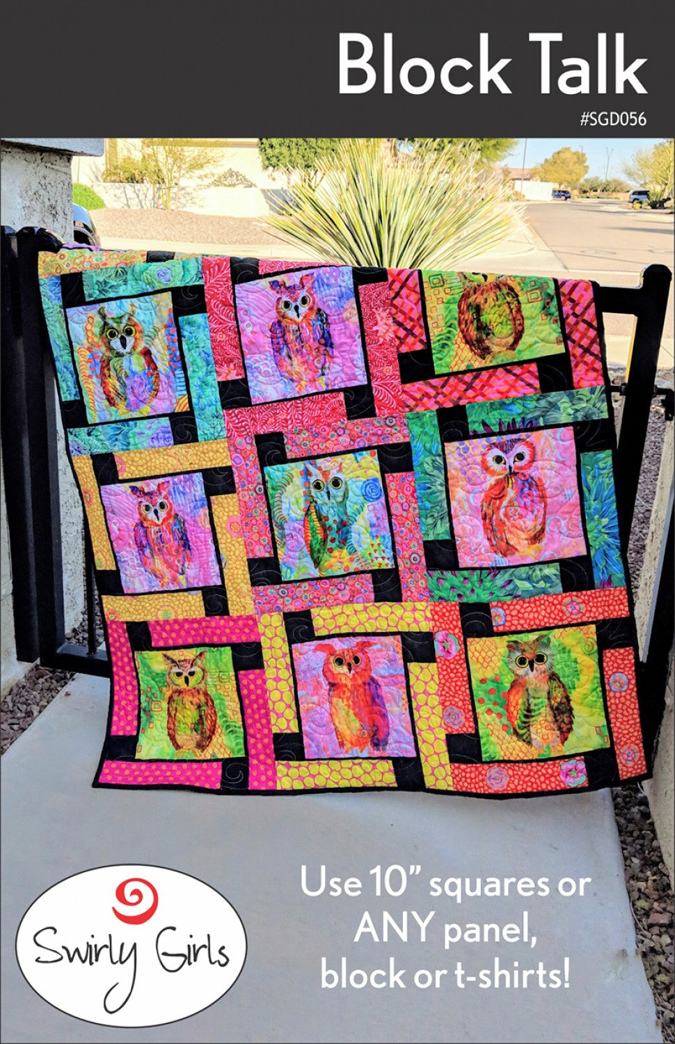 Block Talk Panel Frame Quilt Pattern, Swirly Girls Design SGD056