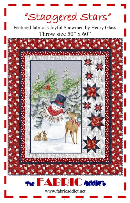 Staggered Stars Panel Frame Quilt Pattern, The Fabric Addict FASS25