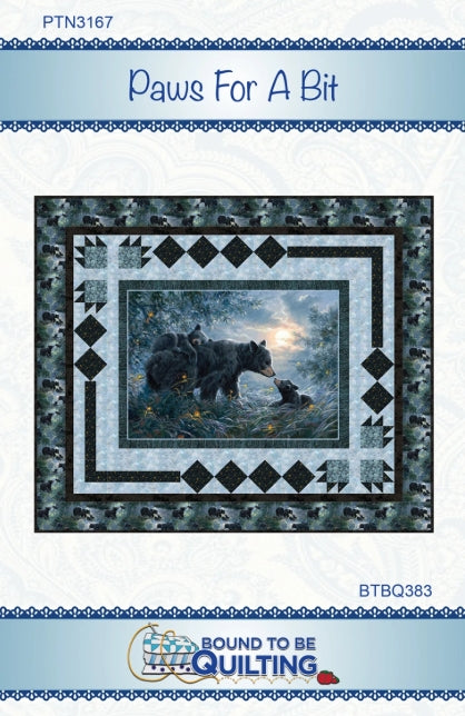Paws For a Bit Panel Frame Quilt Pattern, Bound to Be Quilting BTBQ383 PTN3167