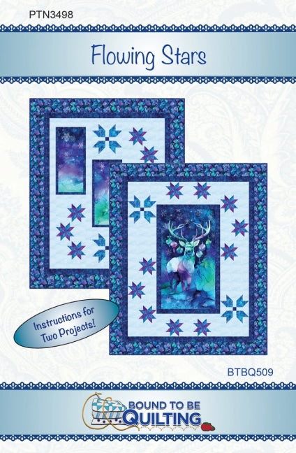 Flowing Stars Panel Frame Quilt Pattern, Bound to Be Quilting BTBQ509