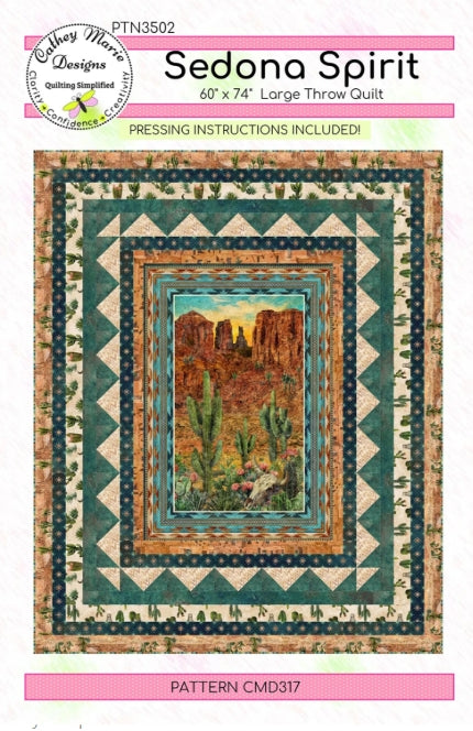 Sedona Spirit Panel Frame Quilt Pattern, Cathey Marie Designs CMD317 PTN3502