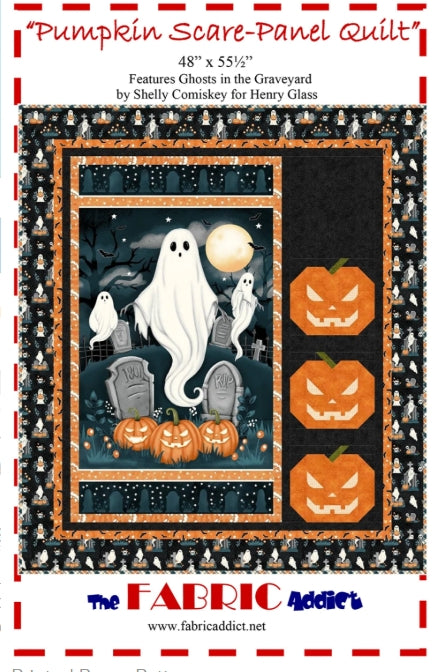 Pumpkin Scare Panel Frame Quilt Pattern, The Fabric Addict FAPSPQ25