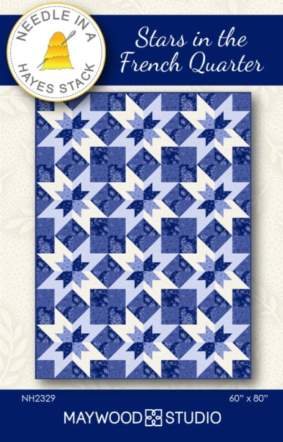 Stars in the French Quarter Quilt Pattern, Needle Hayes Stack NH2329