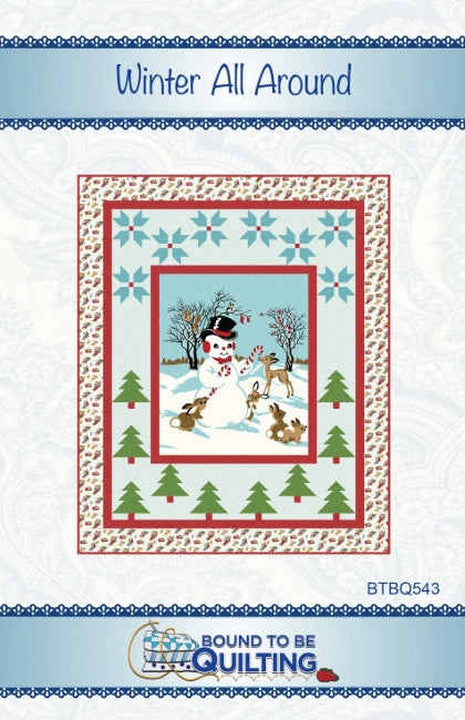 Winter All Around Panel Frame Quilt Pattern, Bound to Be Quilting BTBQ543