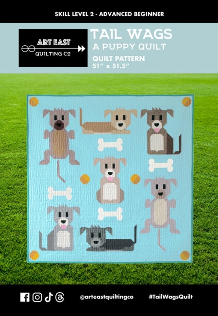 Tail Wags A Puppy Quilt Pattern, Art East Quilting Co AETW1123
