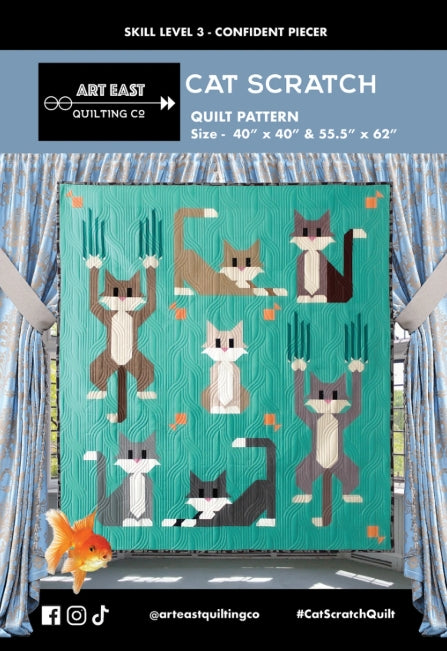Cat Scratch Quilt Pattern, Art East Quilting Co AECS0323