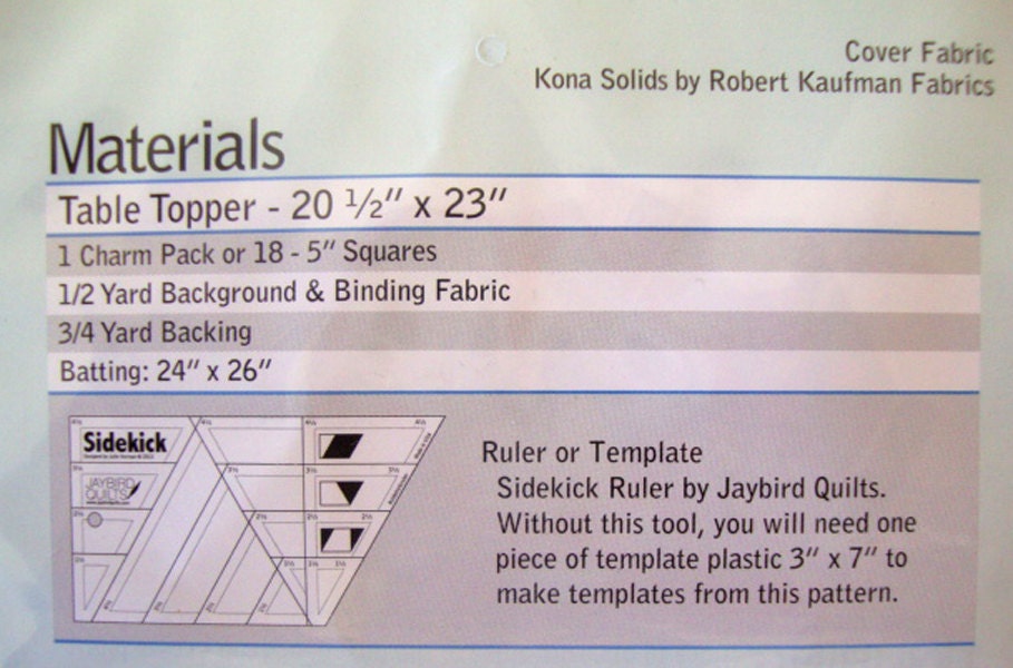 Rock Candy Table Topper Quilt Pattern, Jaybird Quilts JBQ135, Charm Pack Friendly Star Table Topper Sidekick Pattern
