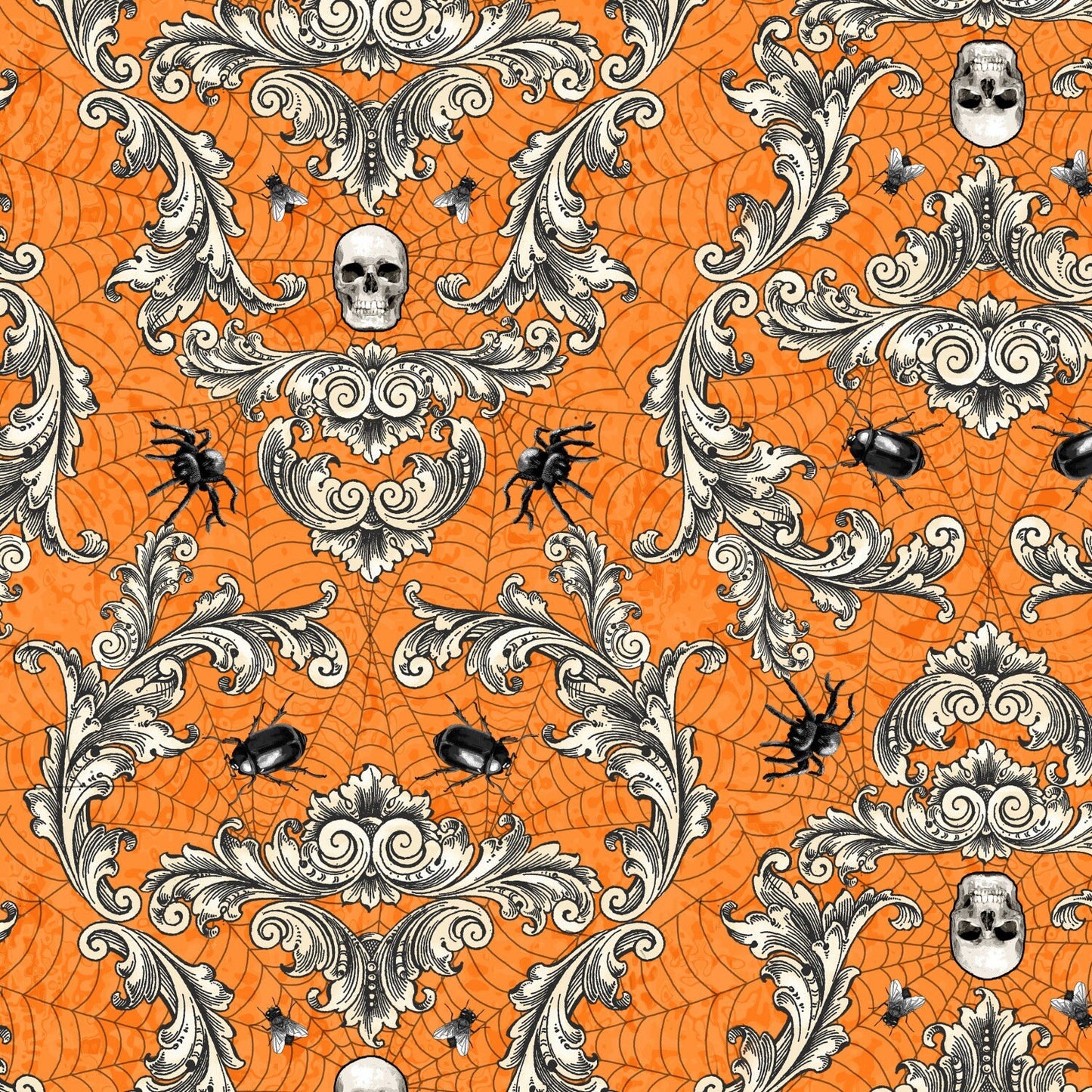 DESTASH Gone Batty 5 Karat Crystals, Wilmington Q508-565-508, Precut 5" Halloween Charm Pack Fabric Squares
