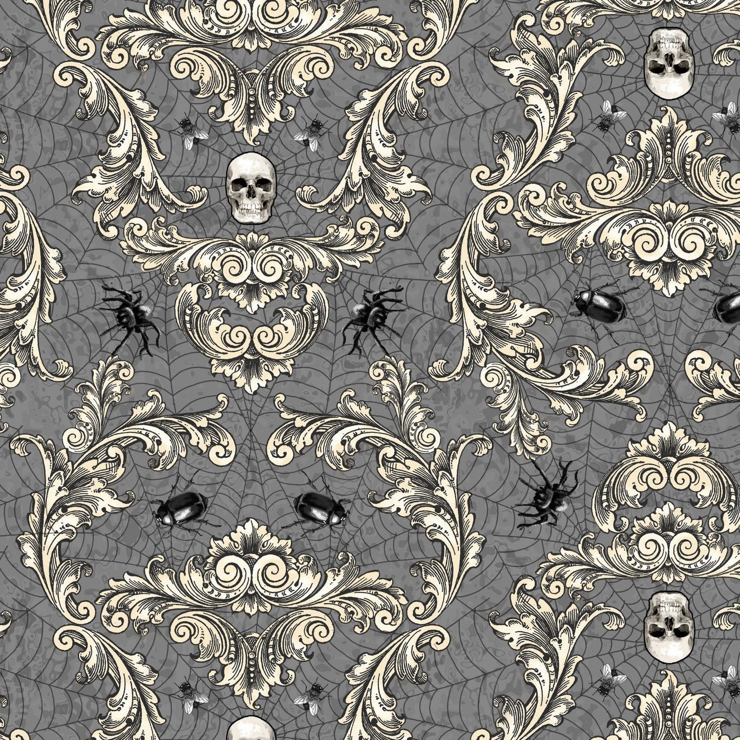 DESTASH Gone Batty 5 Karat Crystals, Wilmington Q508-565-508, Precut 5" Halloween Charm Pack Fabric Squares
