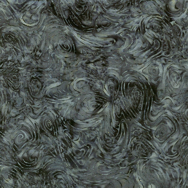 Charcoal Marble Batik Fabric, Island Batik BE24-E2, One 1 Yard Cut Bty, Charcoal Gray Batik Blender