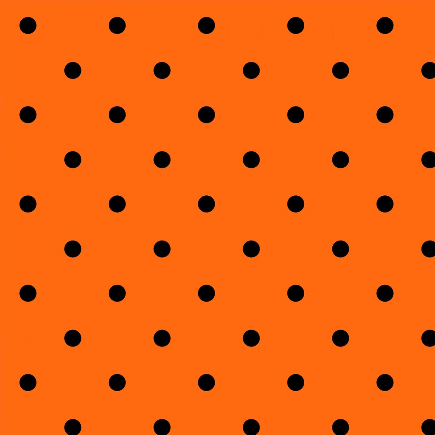LAST CALL Black Polka Dots on Orange Fabric, David Textiles DT54158C7, Halloween Blender Fabric, By the Yard