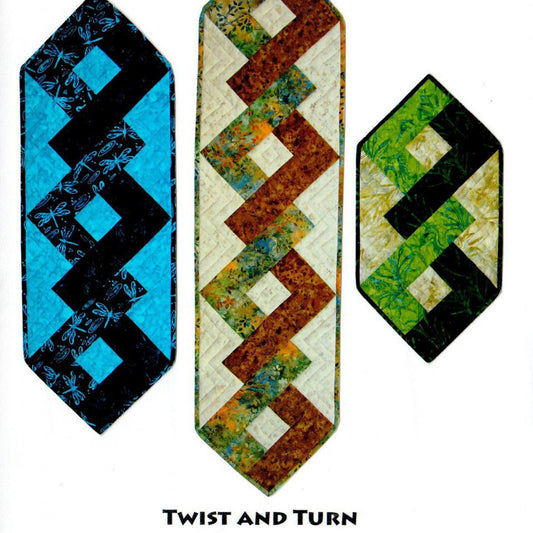 Twist and Turn Table Runner, Designs to Share with You DSY117, Quilted Table Topper, Beginner Quilt Pattern