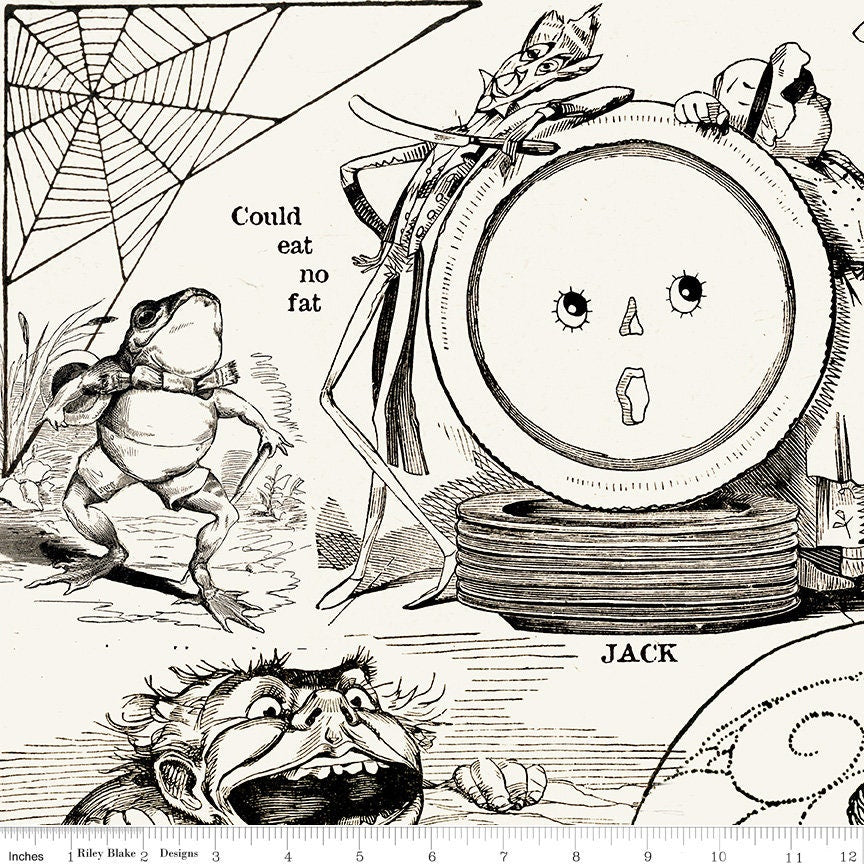 DESTASH Goose Tales OOP 5" Stacker Charm Pack, Riley Blake 5-9390-42, Halloween Charm Pack Fabric, 5" Precut Fabric Squares