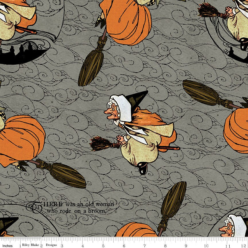 DESTASH Goose Tales OOP 5" Stacker Charm Pack, Riley Blake 5-9390-42, Halloween Charm Pack Fabric, 5" Precut Fabric Squares