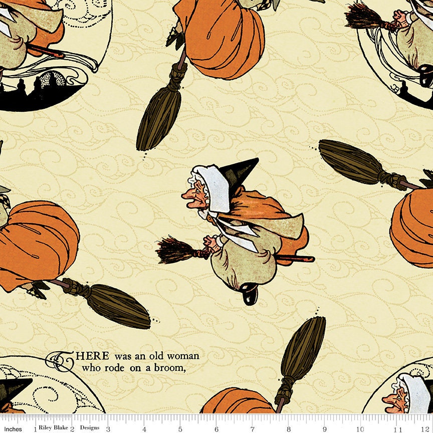 DESTASH Goose Tales OOP 5" Stacker Charm Pack, Riley Blake 5-9390-42, Halloween Charm Pack Fabric, 5" Precut Fabric Squares