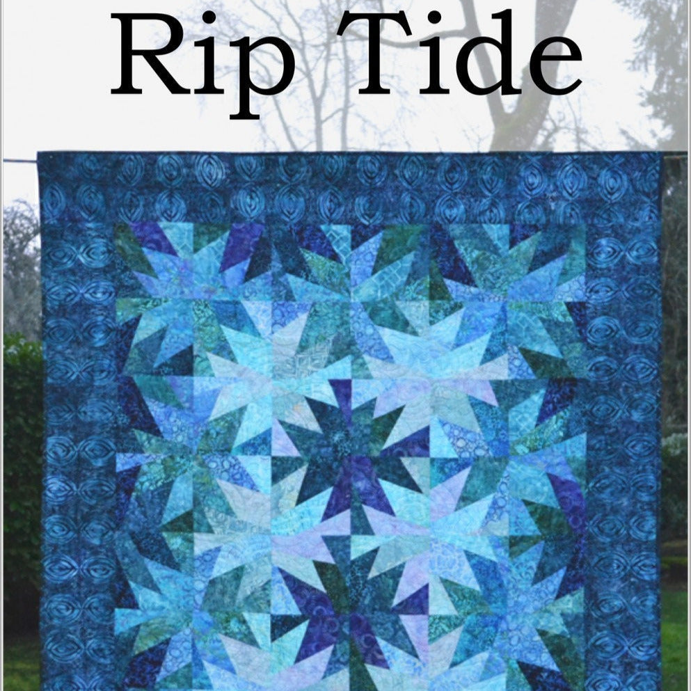 Rip Tide Quilt Pattern, Saginaw Street Quilt Company SSQ433, Yardage Friendly Modern Contemporary Throw Queen Quilt Pattern