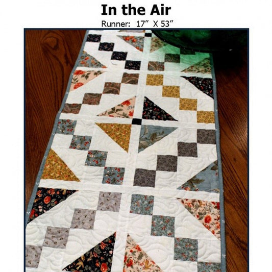 In the Air Table Runner Pattern, Creek Side Stitches CSS338, Charm Pack Friendly, Easy Quilted Table Runner Pattern
