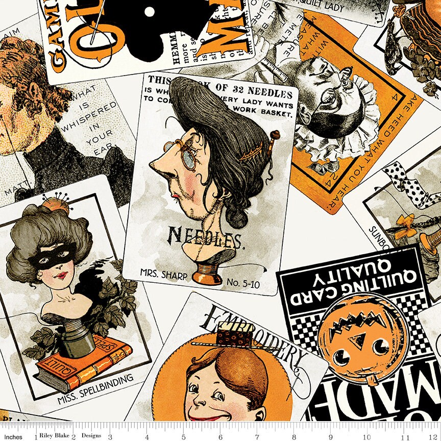 LAST CALL Old Made 10" Stacker Layer Cake, Riley Blake 10-10590-42, 10" Precut Halloween Layer Cake Fabric Squares, J Wecker Frisch