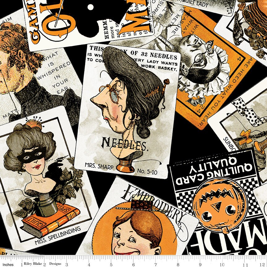 LAST CALL Old Made 10" Stacker Layer Cake, Riley Blake 10-10590-42, 10" Precut Halloween Layer Cake Fabric Squares, J Wecker Frisch