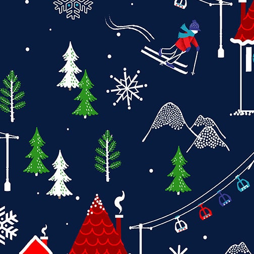 Keeping Cozy Layer Cake, Kanvas Benartex KCZ10PK, Christmas Xmas Layer Cake Fabric, 10" Precut Fabric Squares, Snowglobes Fabric