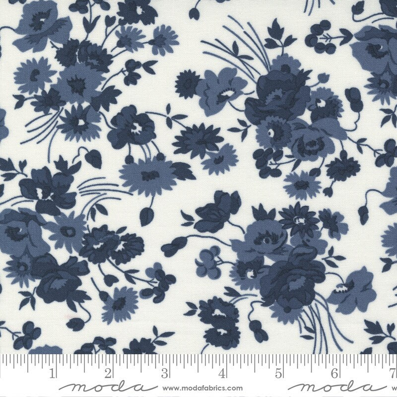 Nantucket Summer 5" Charm Pack, Moda 55260PP, Blue Green Floral Charm Pack Fabric, 5" Precut Fabric Squares, Camille Roskelley