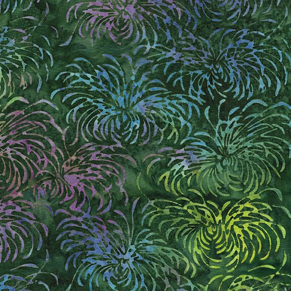 Emperor's Treasures Stack, Island Batik, 10" Precut Purple Green Batik Layer Cake Fabric Squares